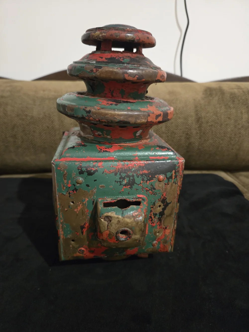 Vintage Green and Orange Decorative Lantern - Headlamp